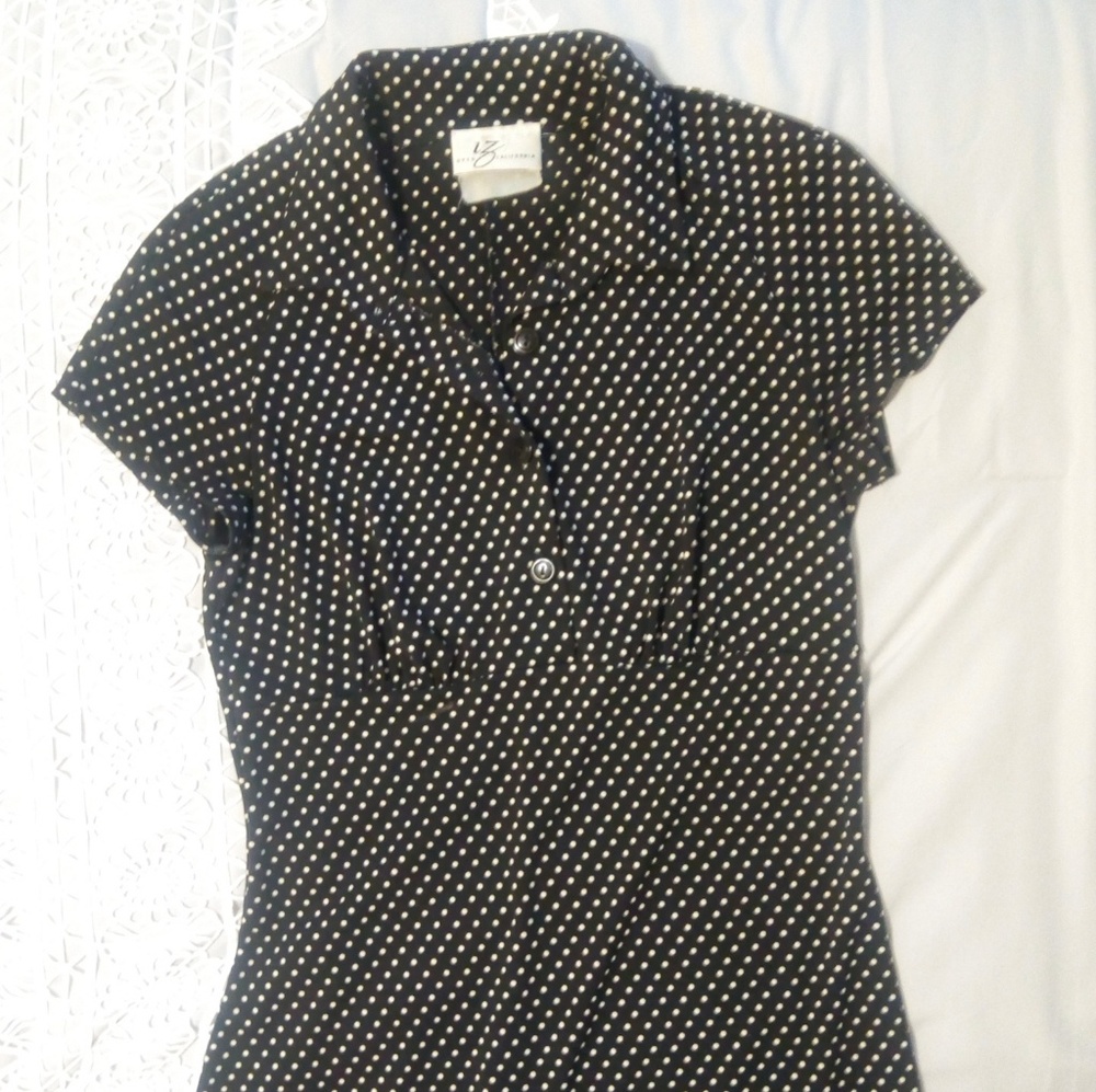 Black and white polka dot dress